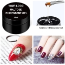 JOUS Maltose Texture Rhinestone Gel with Extra Strong Hold No Slip Thick Adhesive for 3D Nail Art Lasting 50 Days Non Yellowing