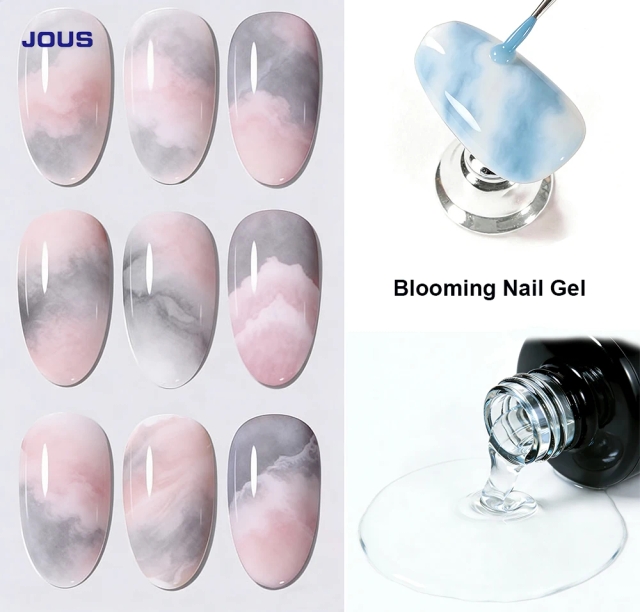 JOUS Fast Blossom Nail Gel for Stunning Marble Effects with Medium Viscosity & Easy Flow 60s Cure for Beginners & Professionals