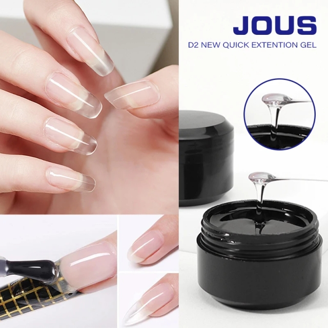 JOUS New Formula for 5s Fastest Cure UV Gel Builder (Eco-friendly Natural Resin Clear) for Salon Efficiency & Sculpting/Nail Art