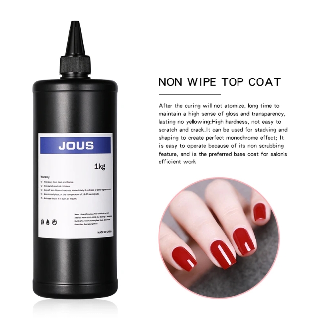 JOUs No Wipe Glass-Like Top Coat Gel Upgraded Formula for High Gloss Mirror Finish & Enhanced Hardness Anti-Scratch &Stain Proof