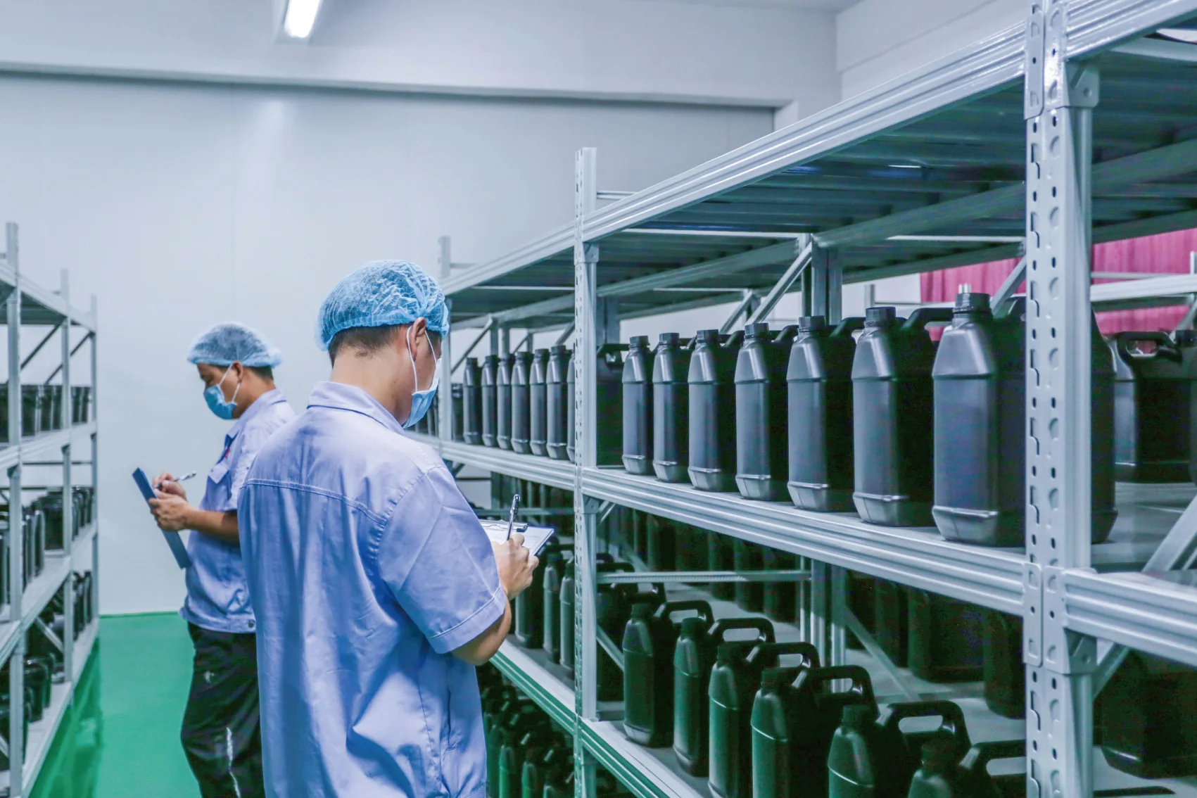 Automated nail gel production line in modern beauty manufacturing facility